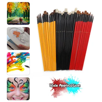 

36Pcs Paint Brushes Set PaintBrushes Starter Kit Includes Taklon/ Bristle/ Horse Hair Brushes Artist Supplies