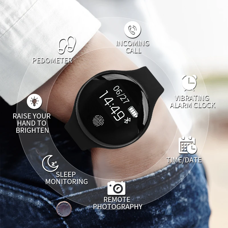 

SENSTHEN Bluetooth Smart Watch for IOS Android Men Women Sport Intelligent Pedometer Fitness Bracelet Watches for iPhone Clock