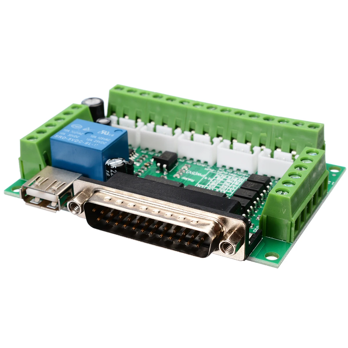 

1Pcs 5 Axis CNC Breakout Board For Stepper Driver Controller MACH3 CNC Router Board Parallel Port Control