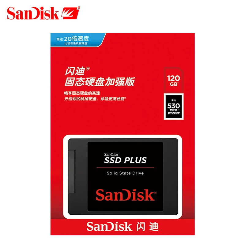 Внутренний твердотельный накопитель Sandisk SSD Plus 120 ГБ Sata 3 2 5 дюйма Hdd жесткий диск Hd