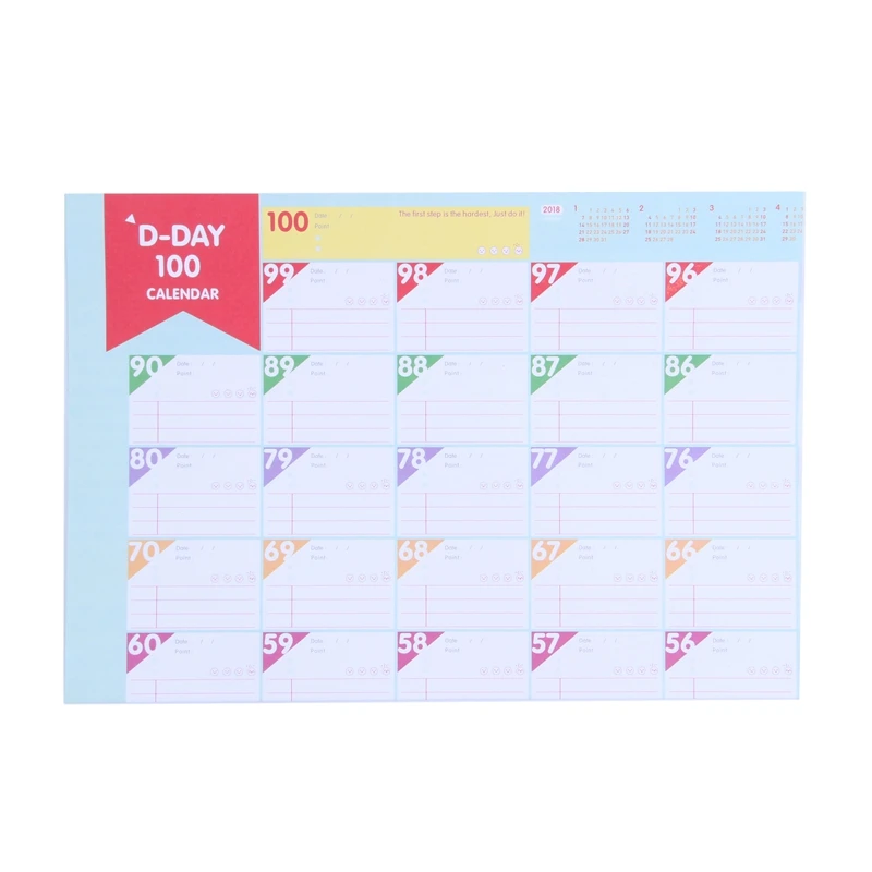 3 листа план бумага 100 дней обратный отсчет расписание настенные календари ежедневный Еженедельный месяц планировщик цели органайзер для работы/учебы/потери
