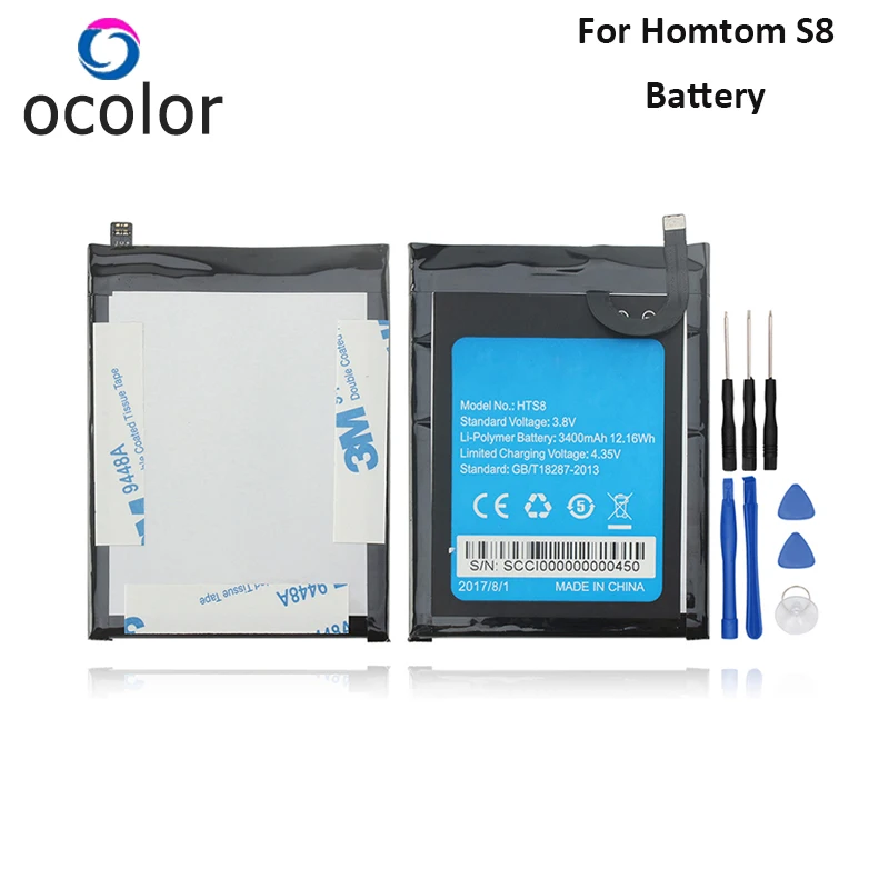 Ocolor для Homtom S8 аккумулятор 3400 мАч смартфон Сменные аксессуары Аккумуляторы