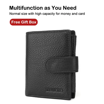 

XDBOLO Genuine Cow Leather Wallet Men Coin Purse Male PORTFOLIO Fashion Hasp Men Wallets Small Min Walet Man Portomonee