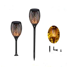 Открытый сад пейзаж водостойкий мерцающий пламя Солнечная горелка солнечный свет для газона факел светодиодный светодиодные Танцы мерцающего пламени