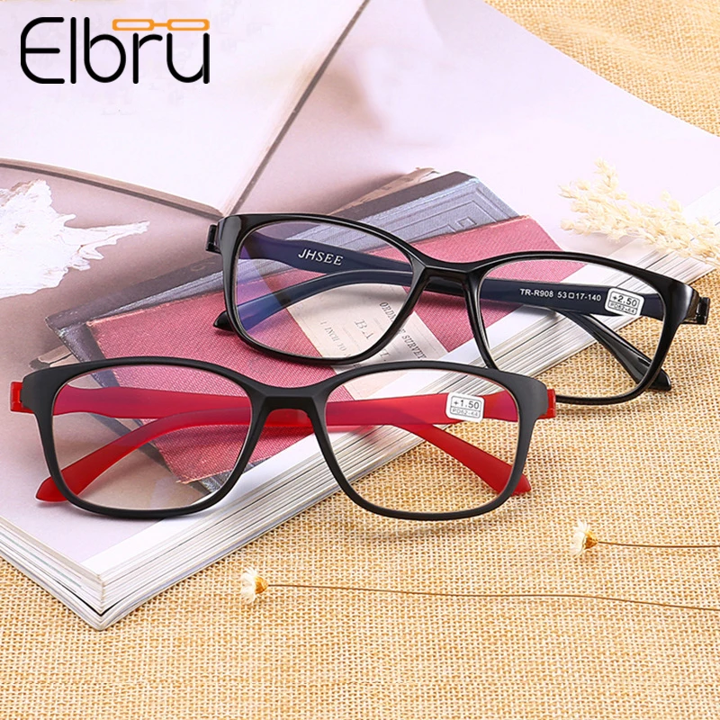 

Elbru Unisex Anti-blue light Reading Glasses Toughness TR90 ultra-light Resin Material For Women Men Reading Presbyopic Glasses