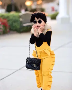 

Pudcoco Girl Jumpsuits Toddler Kid Girl Ruffle Strap Bib Pants Romper Jumpsuit Playsuit Clothes 0-5T