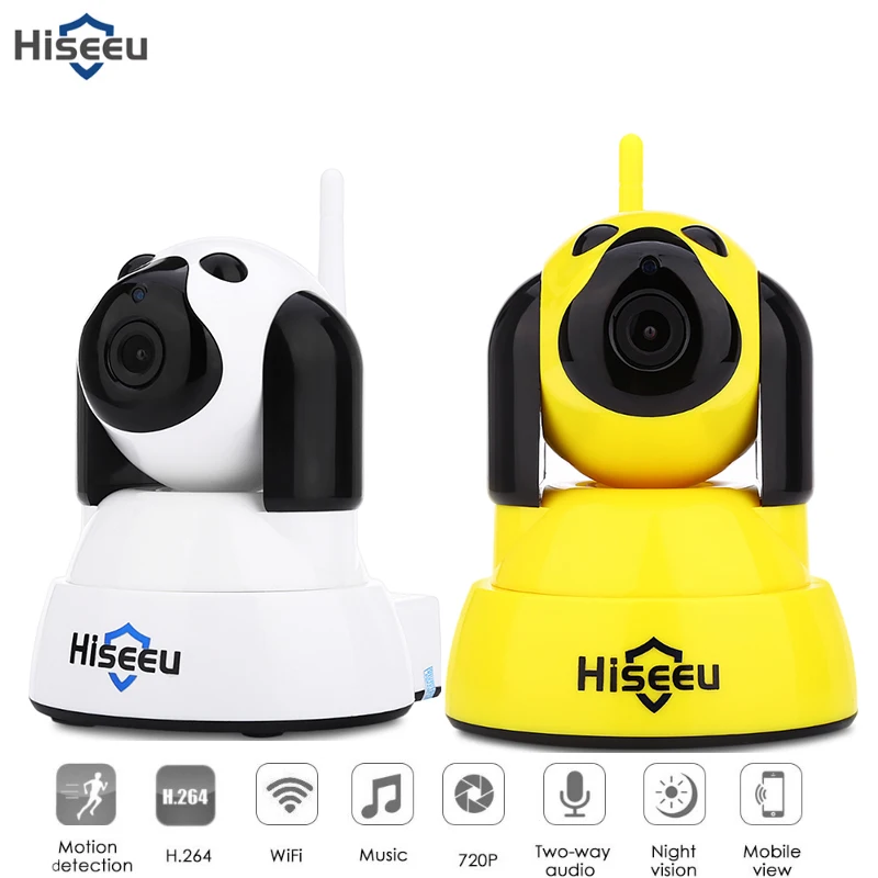 

Hiseeu IP Camera Home Security Wi-Fi Wireless Smart Pet Dog Wifi Camera Video Surveillance 720P Indoor Baby Monitor Night CCTV