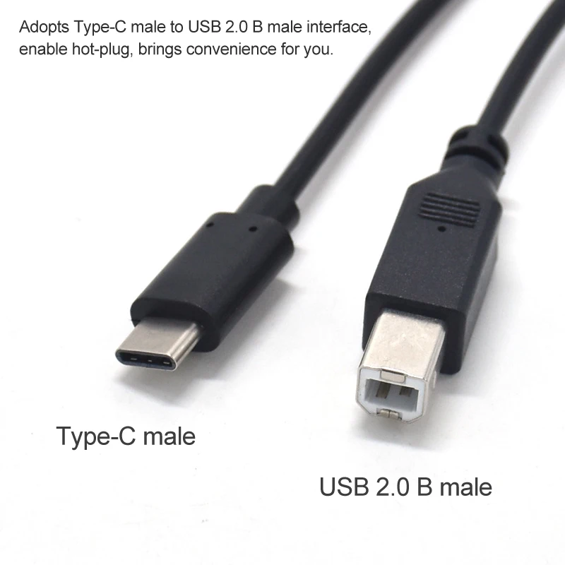 USB 3,1 usb type-C разъем «Папа-папа» для USB 2,0 B Тип Мужской кабель для передачи данных для сотового телефона, MacBook, ноутбука и принтера