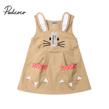 

Pudcoco Toddler Baby Girl Funny Cartoon Sleeveless Dresses Sundress Easter Bunny Dress Floral Party Outfits