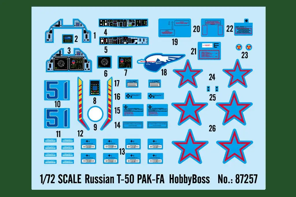 Hobbyboss 87257 1/72 русский T-50 PAK-FA модель комплект