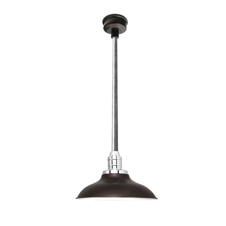 12&quot Peony LED Pendant Light in Mahogany Bronze with Galvanized Silver Downrod | Освещение