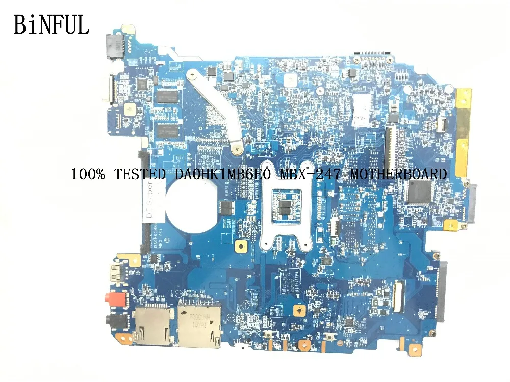 BiNFUL товар, A1827702A DA0HK1MB6E0 MBX-247 материнская плата для ноутбука SONY серии VPCEH ноутбук, MBX-247 с видеокартой