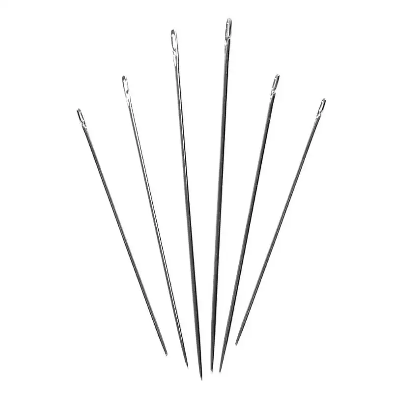 

6pcs Blind Man Hand Knitted Metal Side Sewing Needles easy to go through from side hand sewing Embroidery Tools DIY needlework