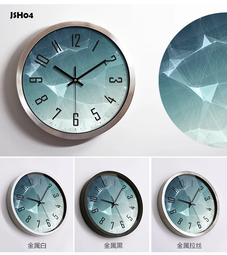 12 дюймов Новое поступление металлические часы из нержавеющей стали креативная Мода для гостиной цифровые настенные часы домашний декор