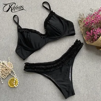 

Urifens Summer Micro Bikinis Push Up 2019 Bathing Suit Beach Swimwear Women Sexy Ruffle Swimsuit Bandage Biquinis Feminino LJN86