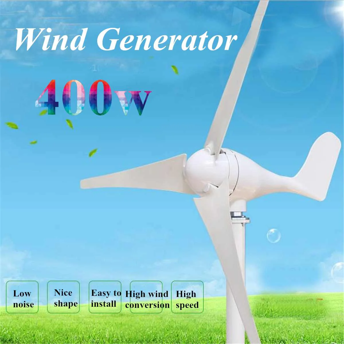 

24V 400W Permanent Magnet Generator Tur Bines 3 Blade Wind Generator Without Windmill Charge Controller Wind Generator