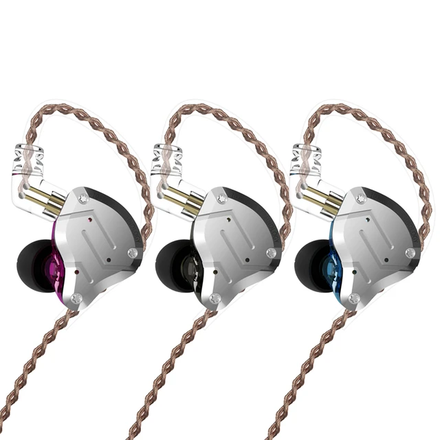  KZ ZS10 Pro in Ear Monitor Earphone, 4BA+1DD Metal Headphone  HiFi Bass Earbuds IEM with Detachable 2 Pin C-Cable(Gold,Without Mic) :  Electronics