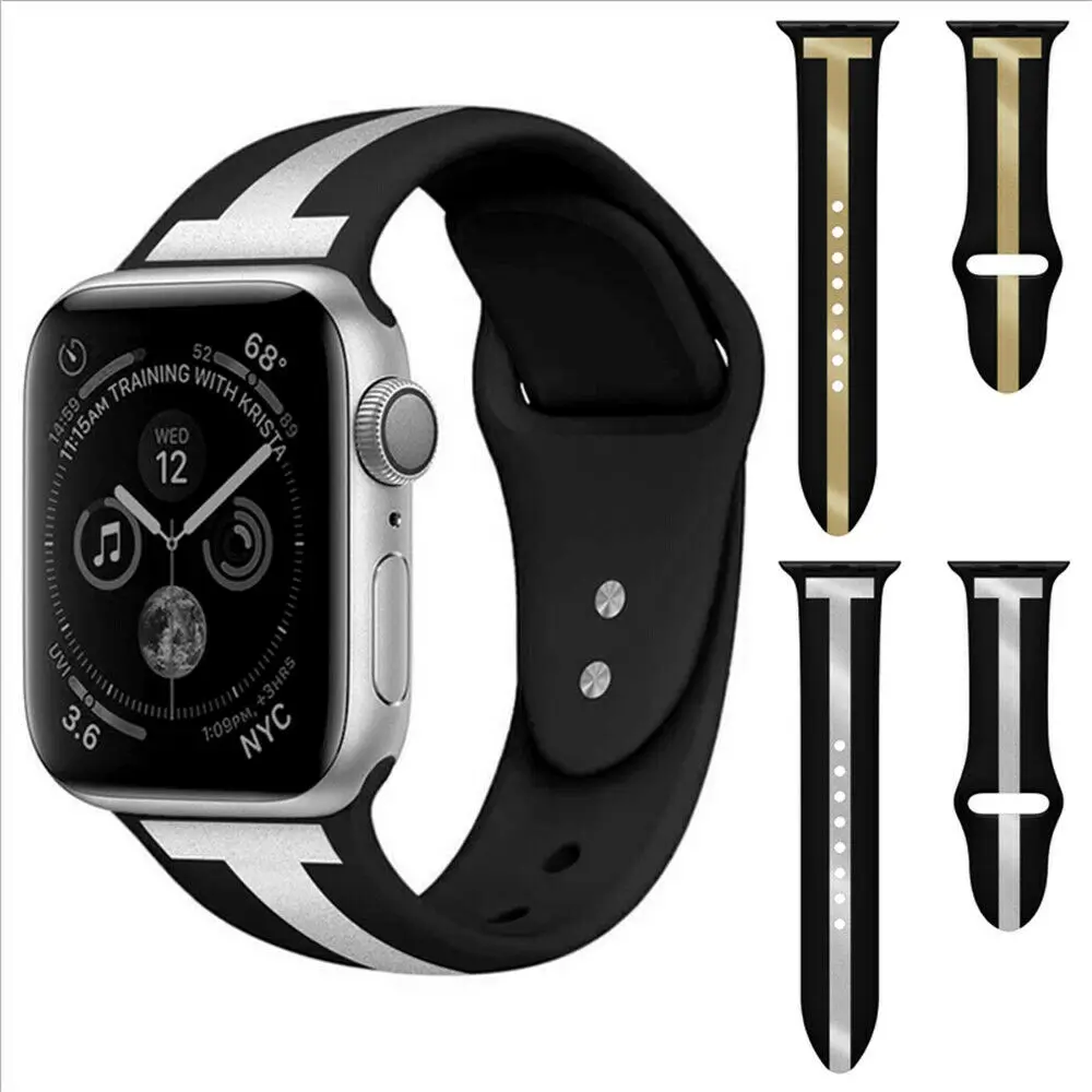 Горячая 2019 iWatch ремешок силиконовый спортивный браслет для Apple Watch Series 4 3 2 1 38-44 мм |