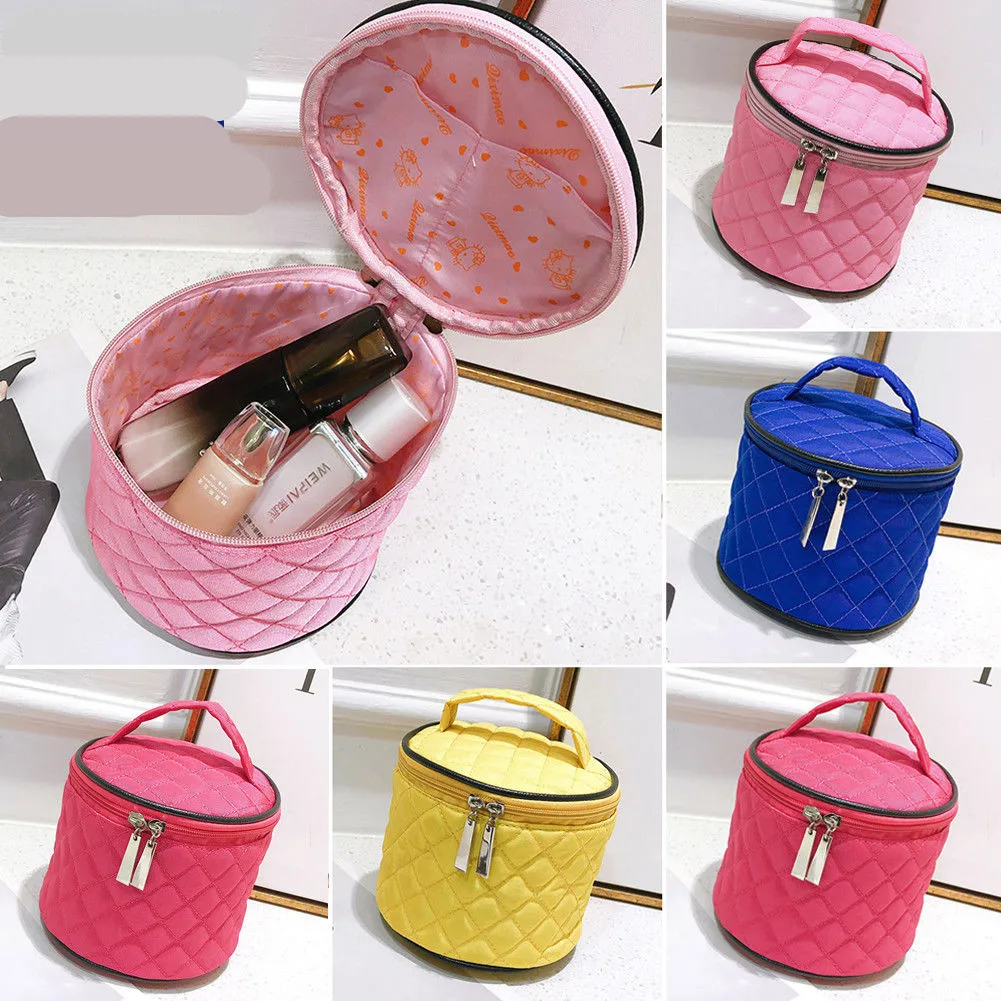 

Barrel Cosmetic Bag Travel Drawstring Drum Makeup Toiletry Organizer Storage Makeup Bag Toiletry Handbag