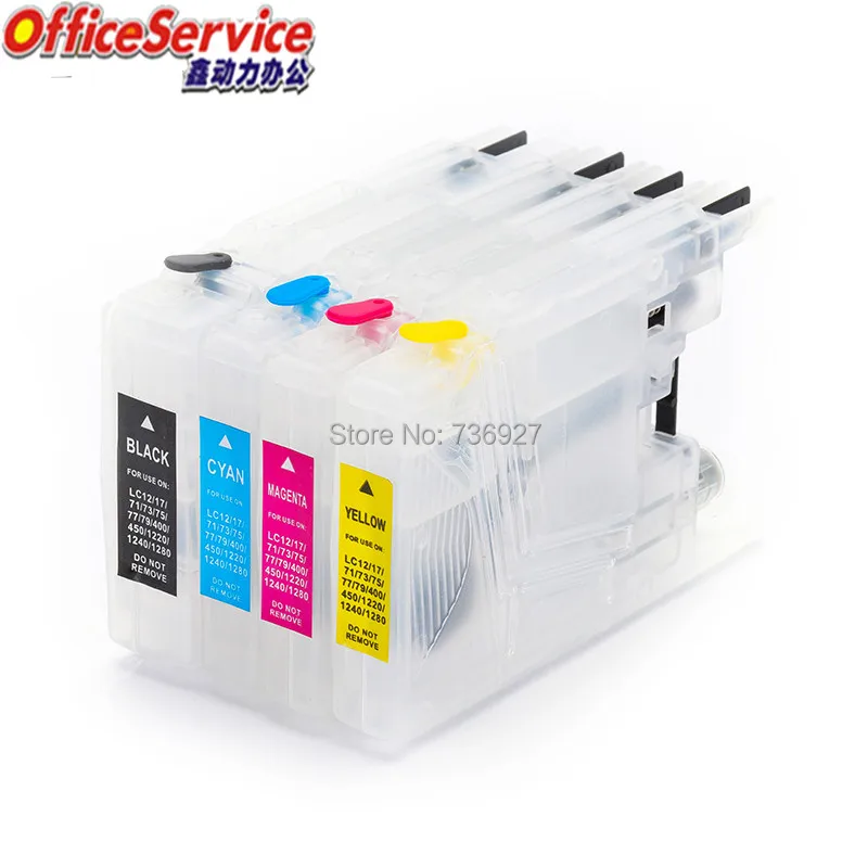 LC12 LC73 LC75 LC1220 LC1240 LC17 LC77 LC79 LC1280 многоразовый картридж для принтера Brother MFC J430W J6910DW