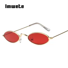 Imwete, маленькие овальные солнцезащитные очки для мужчин и женщин, классические брендовые дизайнерские солнцезащитные очки, мужские солнцезащитные очки в металлической оправе, ретро красные очки для женщин