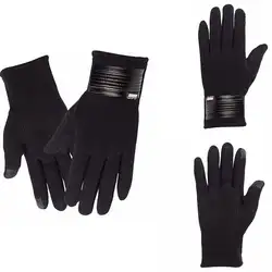 Мужские зимние повседневные теплые непромокаемые перчатки черные наручные прочные напульсники толстые перчатки для верховой езды