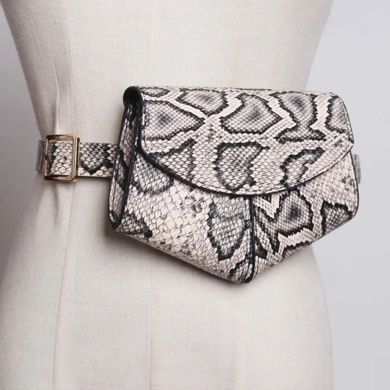 

[YaLee] New Fasjion 2019 Spring Summer Detachable Snake Grain Personality Mini Bag Girdle PU Leather Belts Women Y444