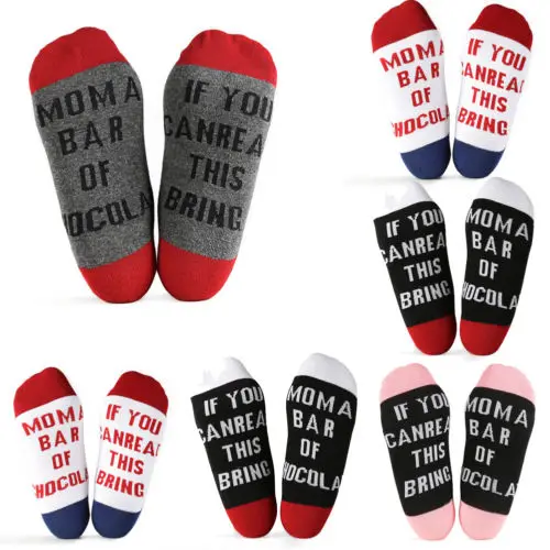 Забавные подарочные носки с надписью If can read this Bring Mom a Bar для мужчин и женщин в