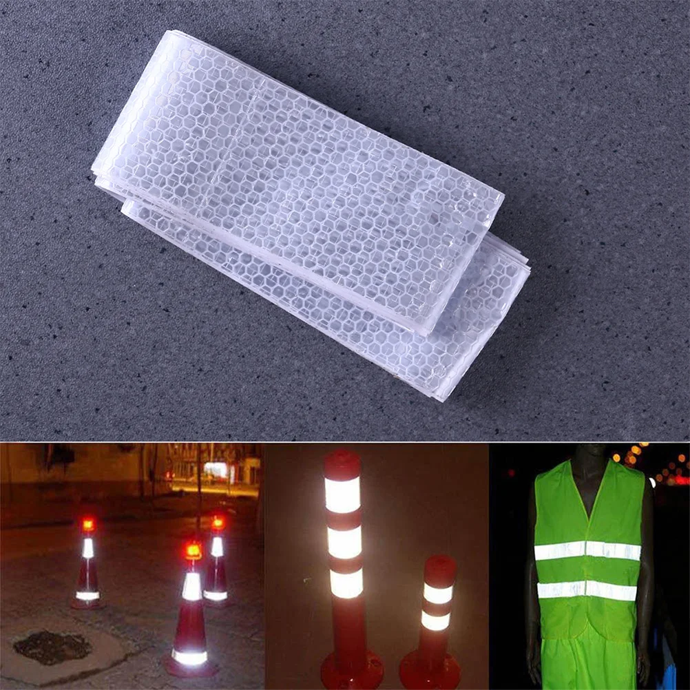 

4PCS White Vehicle Reflective Tape Self-Adhesive Reflective Sticker Safety Vehicles Conspicuity Tape Trailers Trucks Warning