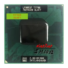 Processador intel core 2 duo, processador de 2.4 ghz dual-core intel core 2 duo t7700 sla43 slaf7 4m 35 tomada w