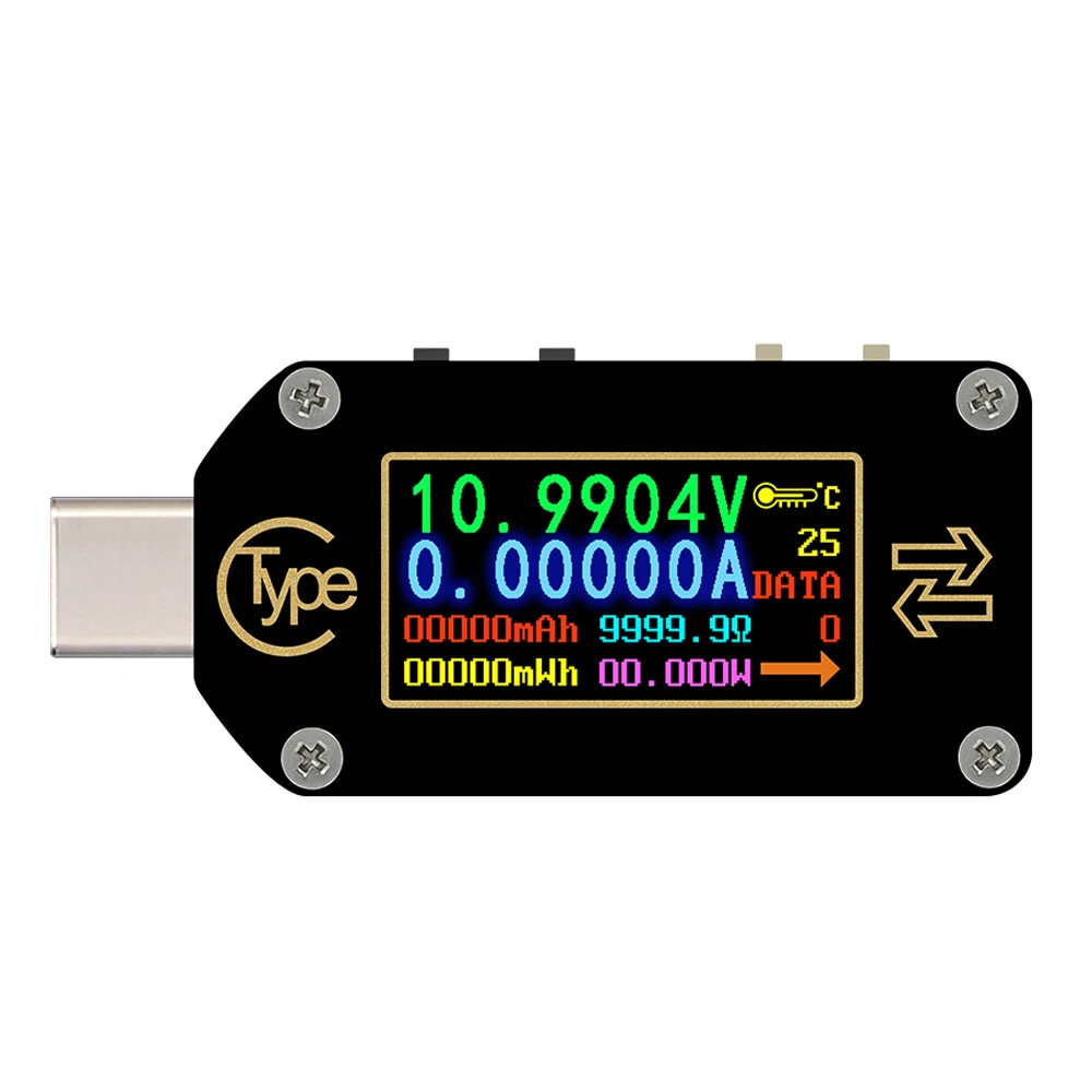 

Digital Voltmeter Ammeter Usb Tester Voltage Indicator Mini Voltage Meter Voltmeters Hd Type-c Color Display Pd Trigger