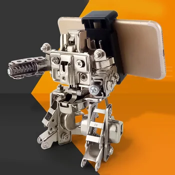 

12cm Height Large Attack Mecha Figure Model Metal DIY Assembly Fighting Robot Toy Mobile Phone Bracket Gift for Men 2019