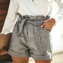 Новинка, Модные женские сексуальные шорты, Летние повседневные шорты с высокой талией, короткие пляжные шорты с бантом, брюки