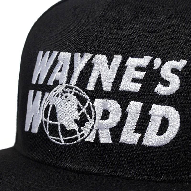 Новинка, Черная бейсбольная кепка WAYNE'S WORLD, Модная стильная бейсболка с вышивкой, Мужская и Женская Спортивная Кепка в стиле хип-хоп, уличная солнцезащитная Кепка s