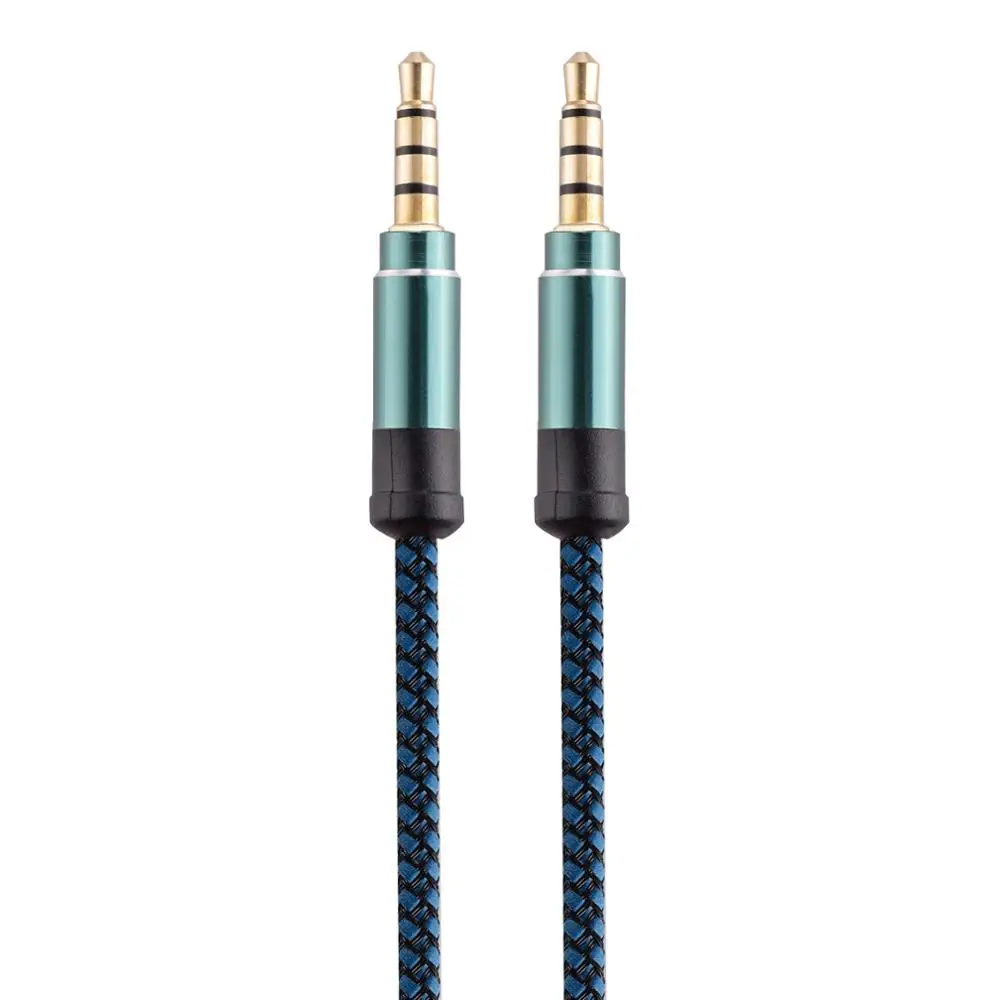 1,5 м нейлоновый аудио кабель 3,5 мм до 3,5 мм Aux кабель папа-папа кабель Золотая вилка автомобильный шнур Aux для iphone 7 для samsung для автомобиля