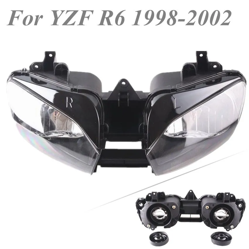 

Front Headlight Head Lamp Assembly For Yamaha YZF-R6 1998 1999 2000 2001 2002 YZF R6 Clear