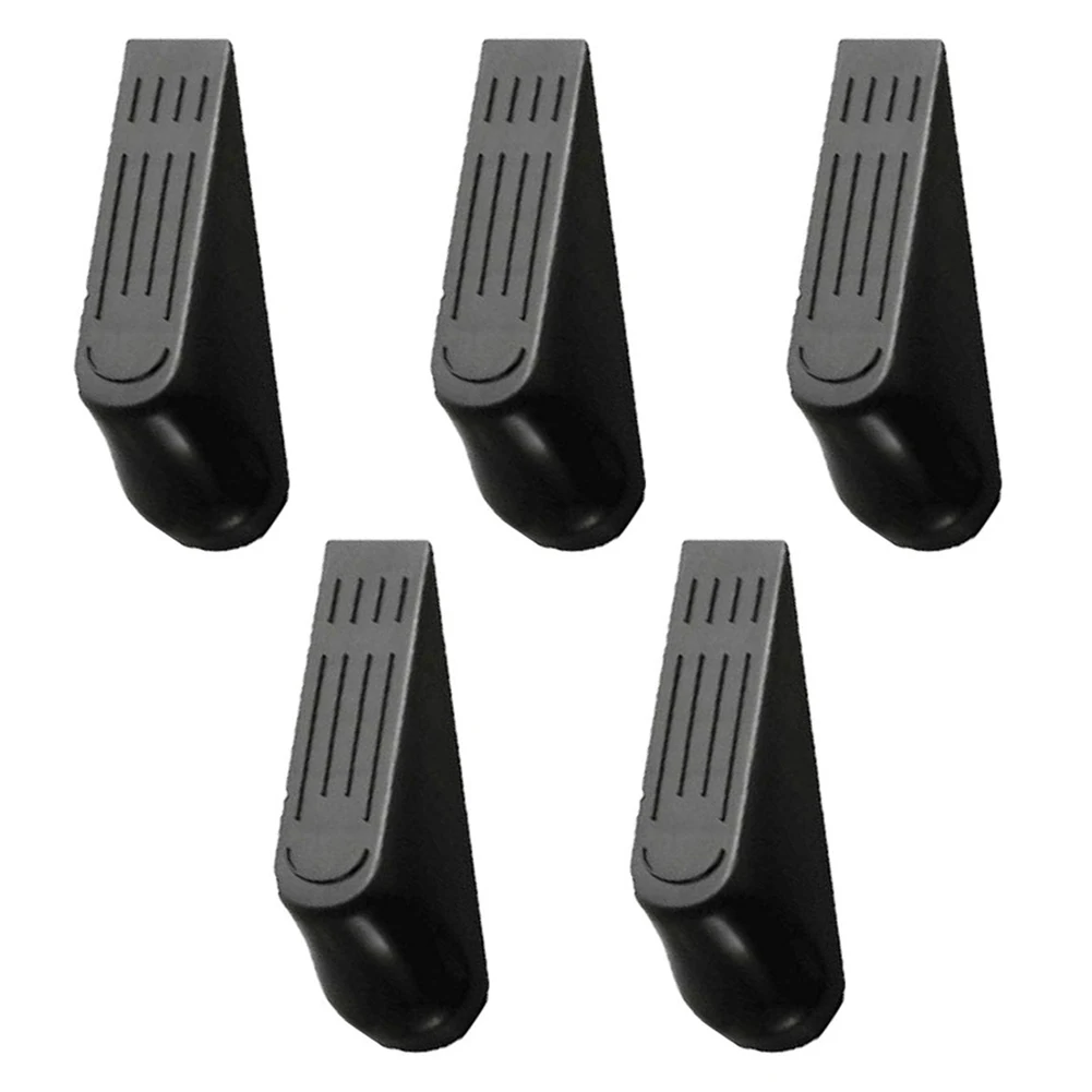 

Hot Sale Door Stopper Wedge Shaped Plastic Door Stops Non-Slip Black Door Buffers Office Home Baby Safe Floor Door Stopper