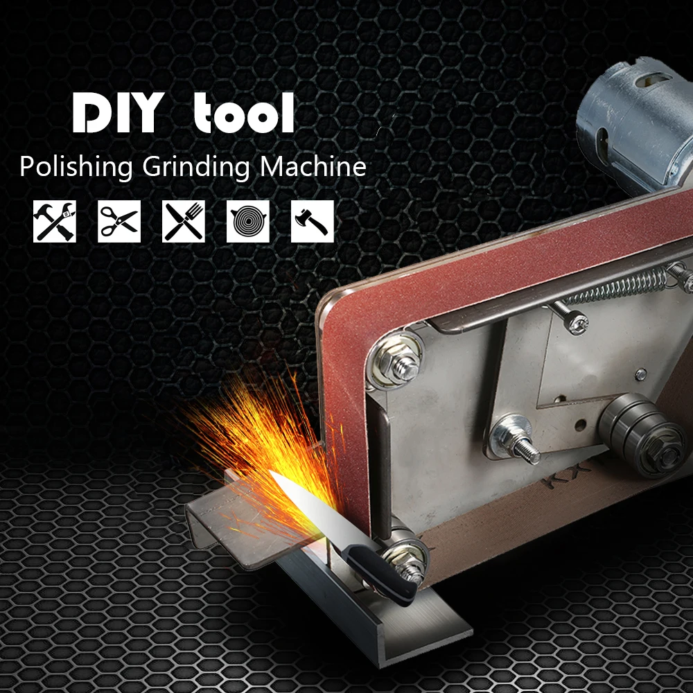 

Multifunctional AC 110-240V Mini Electric Belt Sander Grinder DIY Polishing Machin Grinding Machine Cutter Edges Sharpener