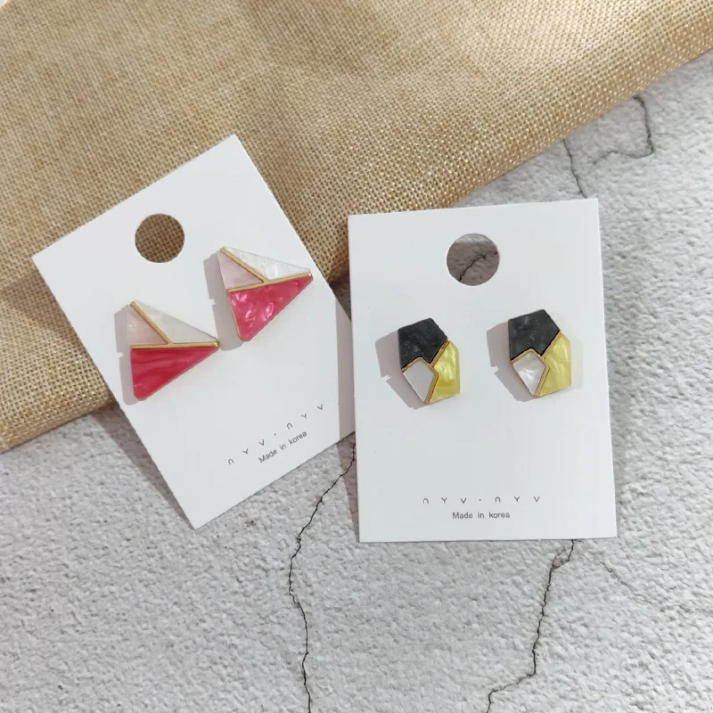 

Korea Earrings Fashion Geometric Acrylic Earrings Color Earrings Irregular Triangle Polygon 2019 For Women Earrings Summer