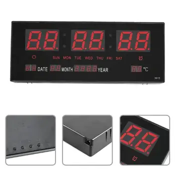

USB Digital Alarm Clock Backlight Snooze Mute Voice Calendar Desktop Electronic Table Clock EU Plug Large LED Table Desk clocks