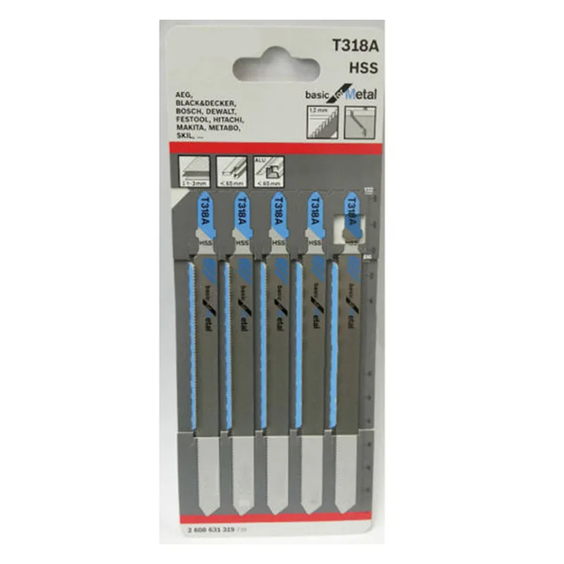 

5pcs Set 132mm 5.2" HSS Jigsaw Blades T318A Multifunctional Jig Saws for Bosch Hitachi Dewalt Skil Metal Cutting Woodworking