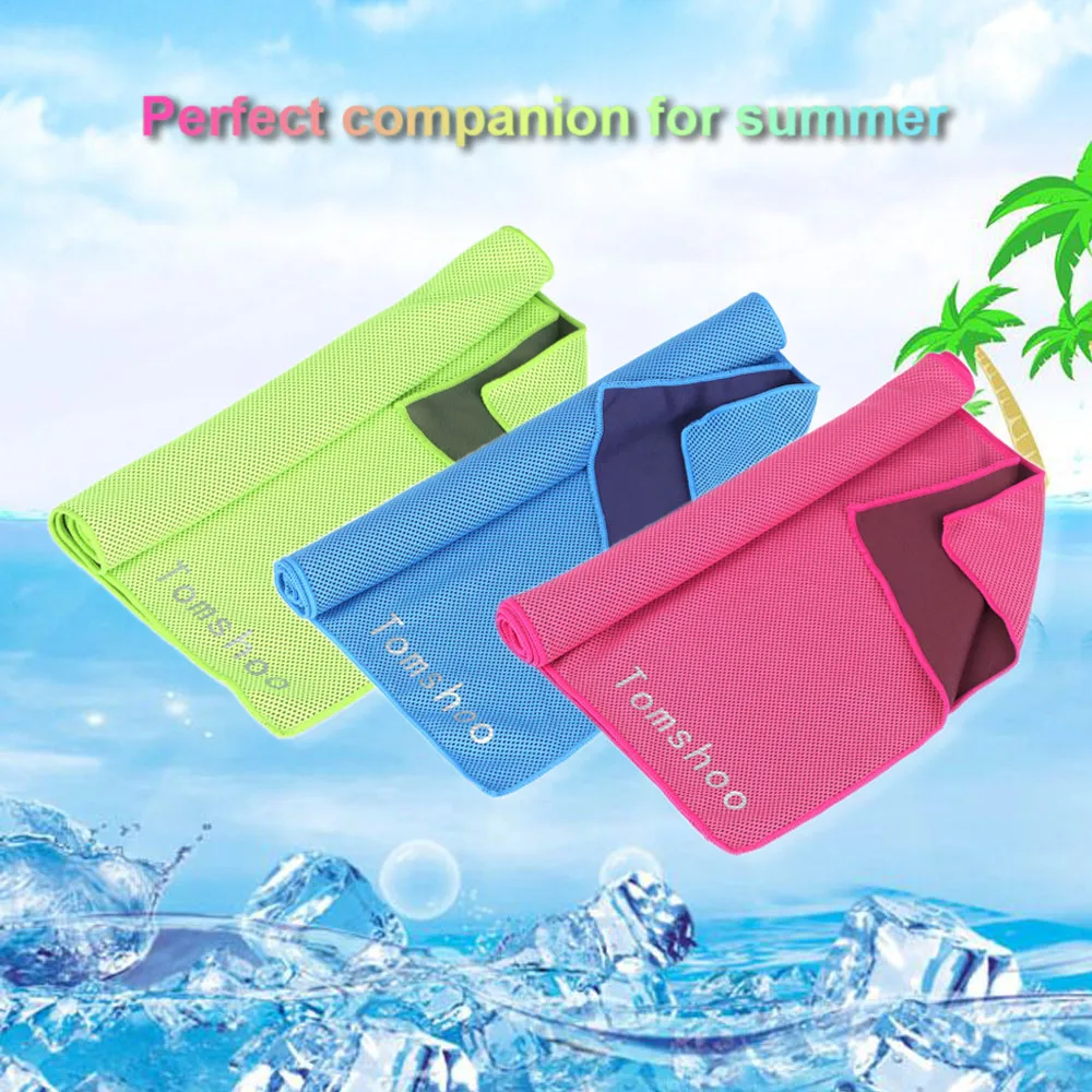 

TOMSHOO Microfiber Reusable Instant Cooling Cold Chill Sports Compact Towel for Running Biking Travel Camping Fitness Beach Gym