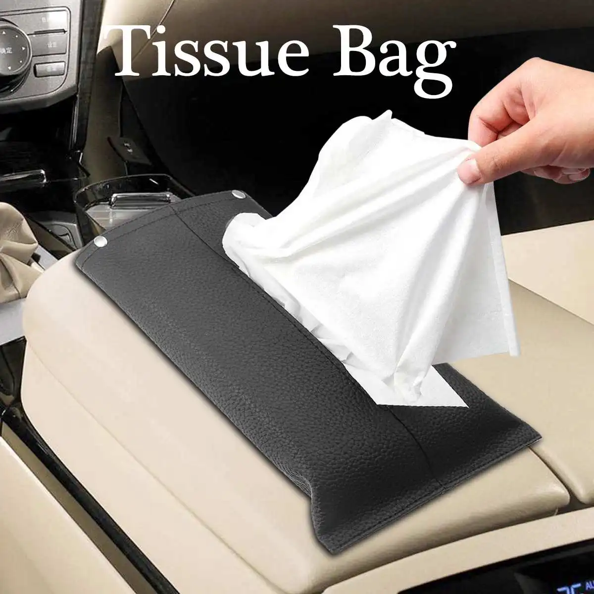 

Universal Artificial Leather Car Home Tissue Boxes Portable Auto Seat Back Napkin Bracket Paper Container Auto Tissue Holder