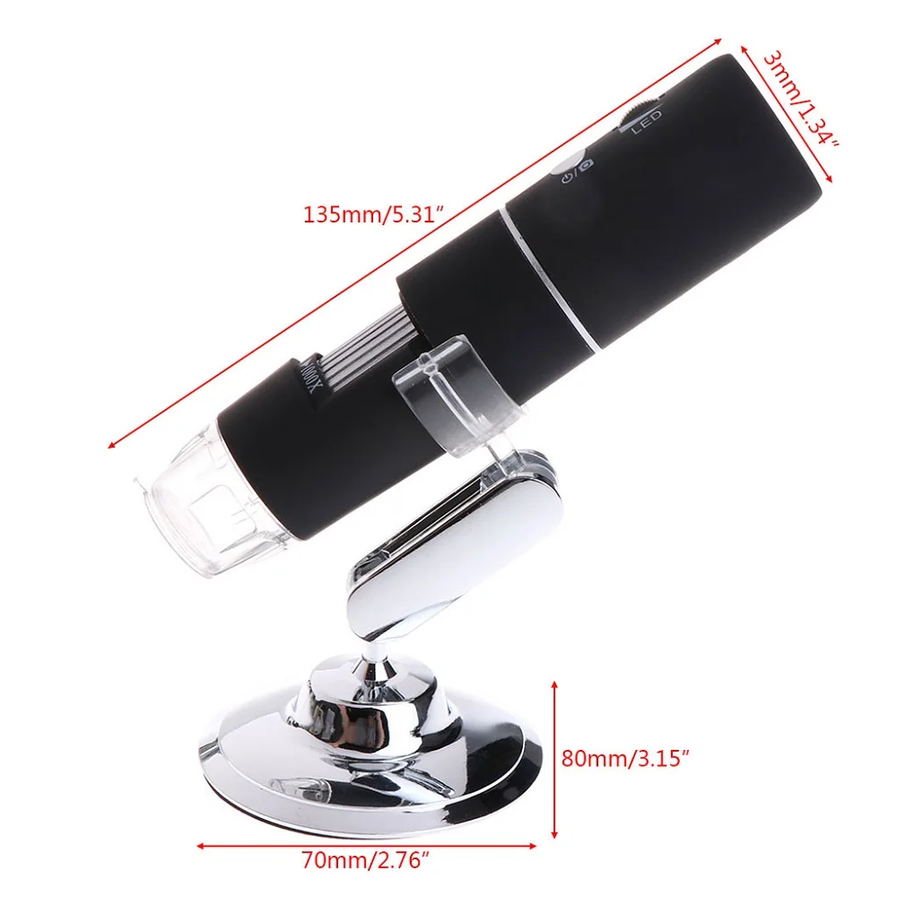  2MP Full HD 1080P WIFI USB Digital 1000x Microscope Magnifier Camera for ios Android Rechargeable L