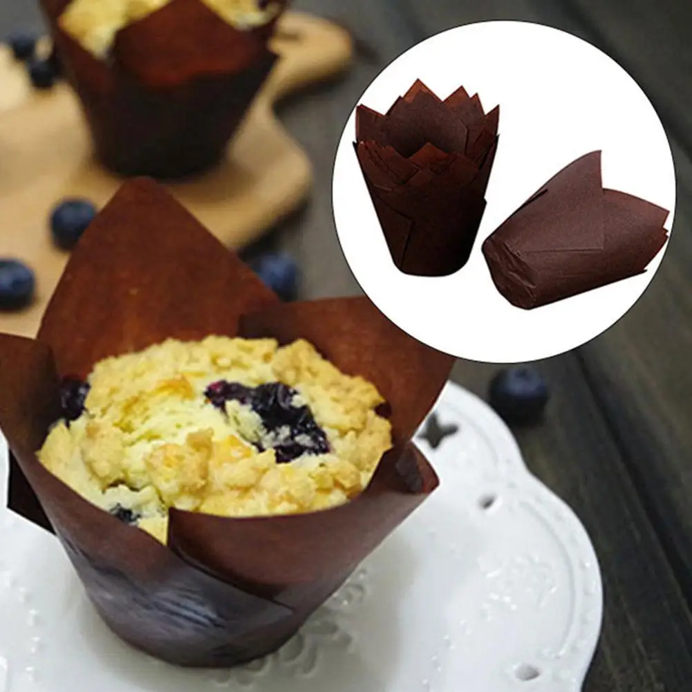 50PCS Anti-Oil Flame Shape Baking Cups Cupcake Wrapper Paper Muffin Cup Molds Kitchen Home Bakeware Decorating Tool | Дом и сад