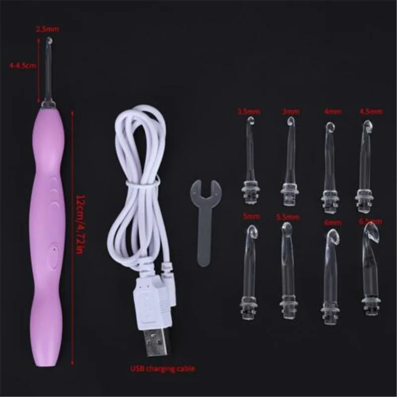 9в1 светодиодный набор крючков для вязания крючком, светильник, спицы для вязания, инструменты для шитья, ремесло