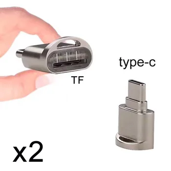 

CYSM 2pcs USB 2.0 Type C USB-C to Micro SD SDXC TF Card Reader Adapter for Laptop & Cell Phone
