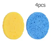 4 шт. средство для мытья лица натуральное древесное волокно Очищение лица Круглый спонж принадлежности для макияжа Чистка