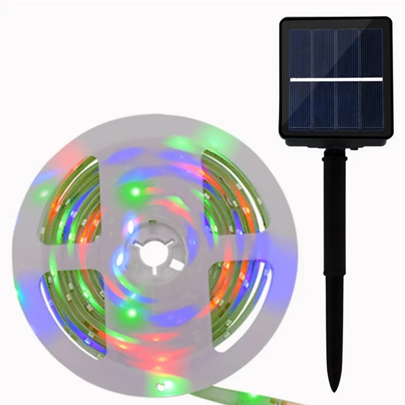 Светодиодный светильник на солнечных батареях s SMD2835 8 режимов RGB/теплый белый водонепроницаемый IP65 Светодиодный светильник для праздников DC2V