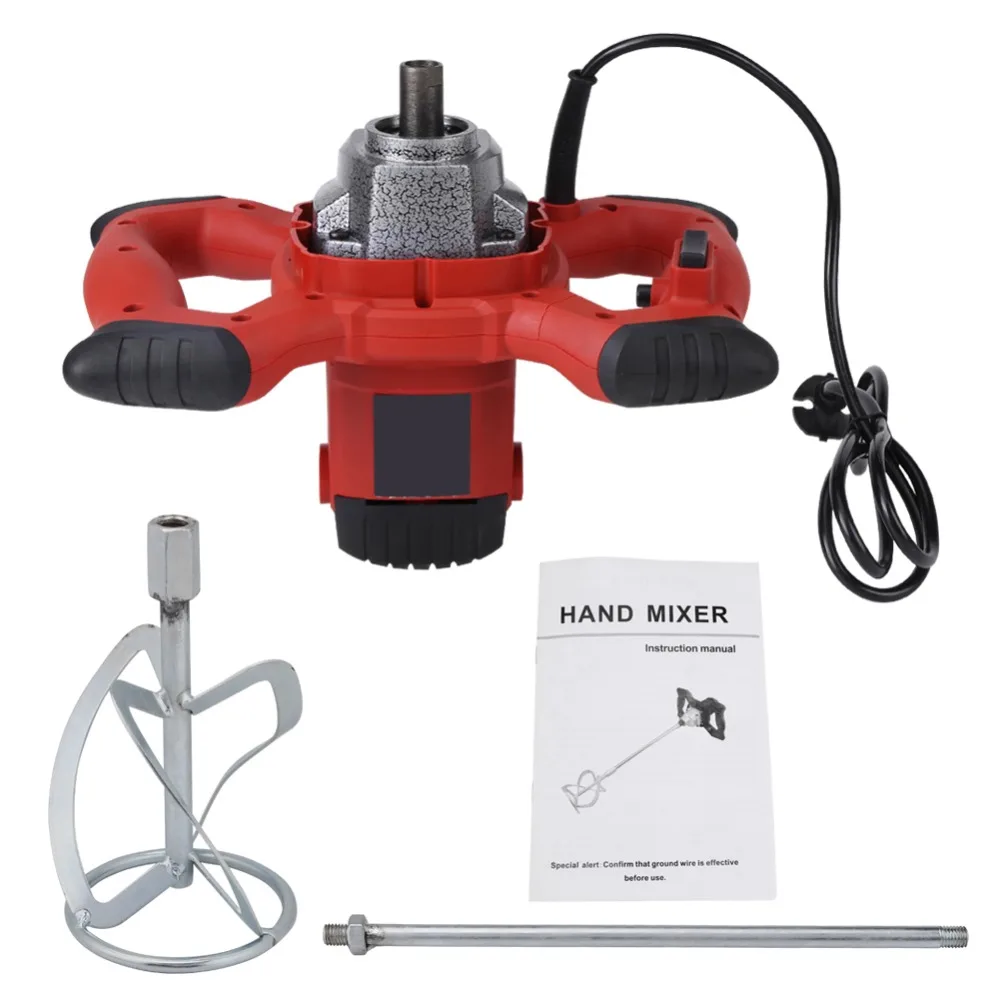 

1500W AC 220V Handheld 6-Rate Electric Mixer for Stirring Mortar Paint Cement Grout for Mixing Feed Food Paint Cement